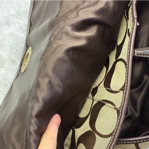 Vintage COACH y2k Brown Signature Canvas Jacquard Ergo Shoulder Bag - Picture 8 of 12